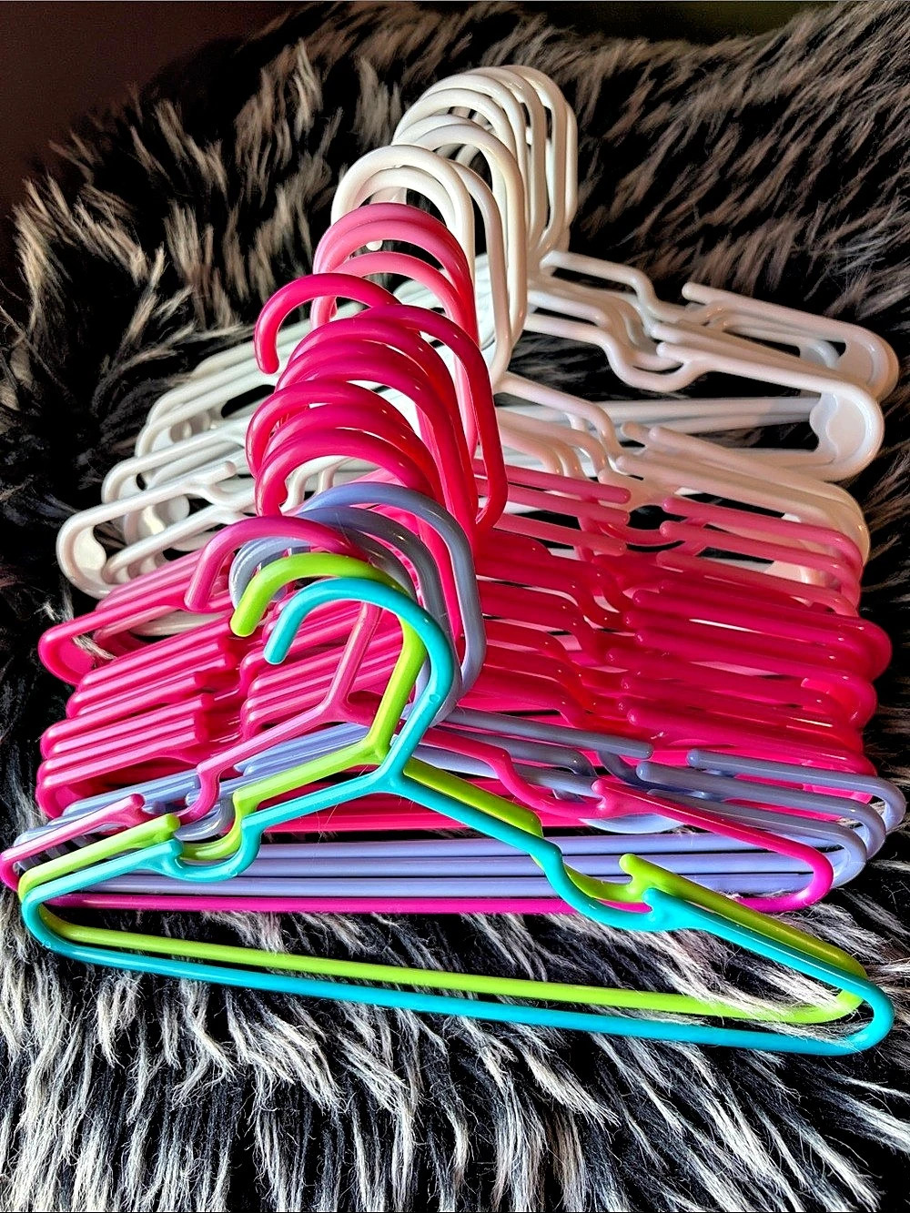 Colorful Girls Plastic Clothes Hangers Set